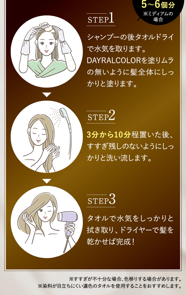 シャンプーの後タオルドライで水気を取ります。