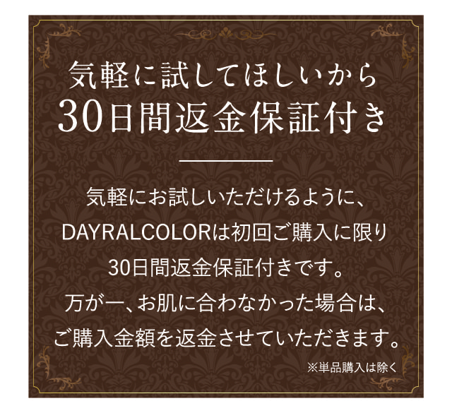 自信があるから30日間返金保証付き