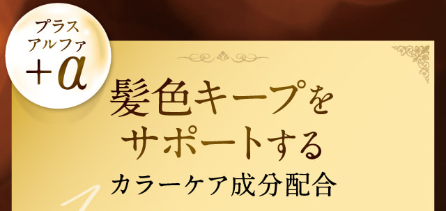 髪色キープをサポートするカラーケア成分配合