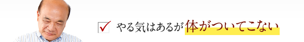 やる気はあるが体がついてこない