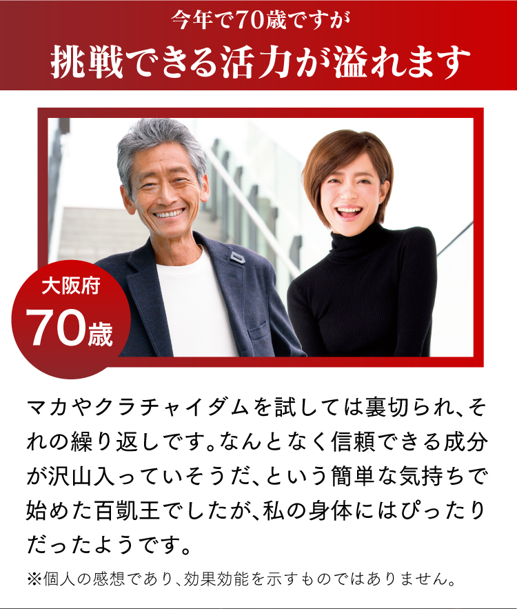 今年で70歳ですが挑戦できる活力が溢れます